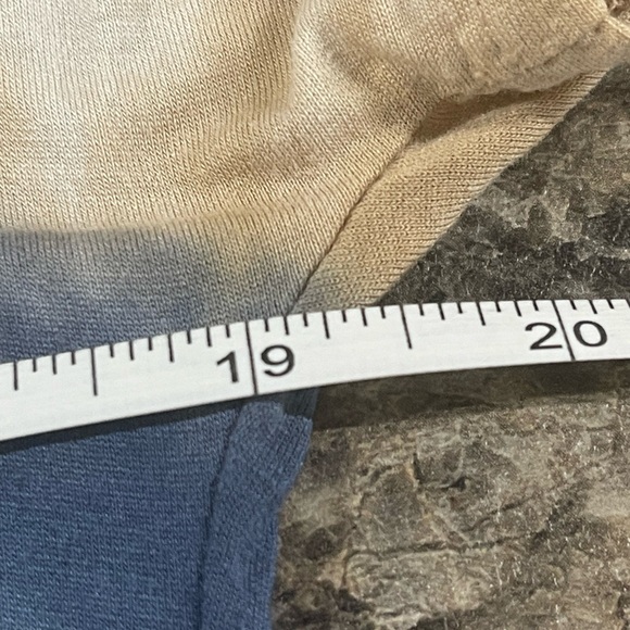 Chatoyant Women's Tie Dye Knee Length Dress S Bohemian Casual Navy Tan tassels - Picture 8 of 8